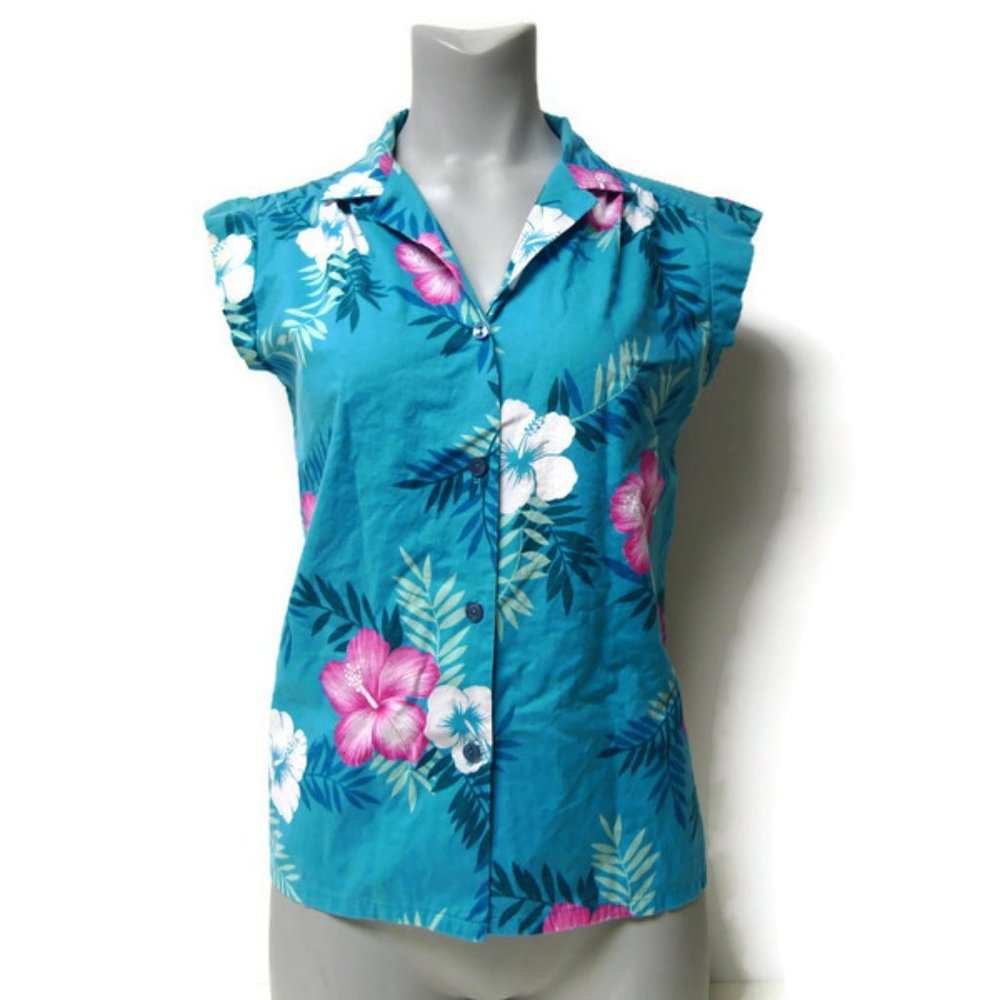 70s Hilo Hattie floral cotton shirt US made